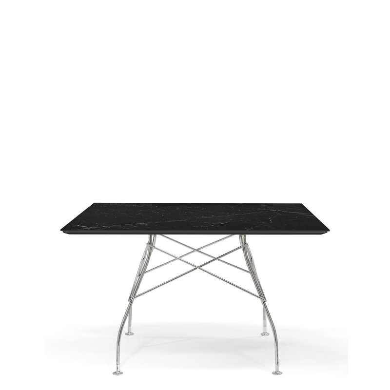 Square Stone Dining Table, Black