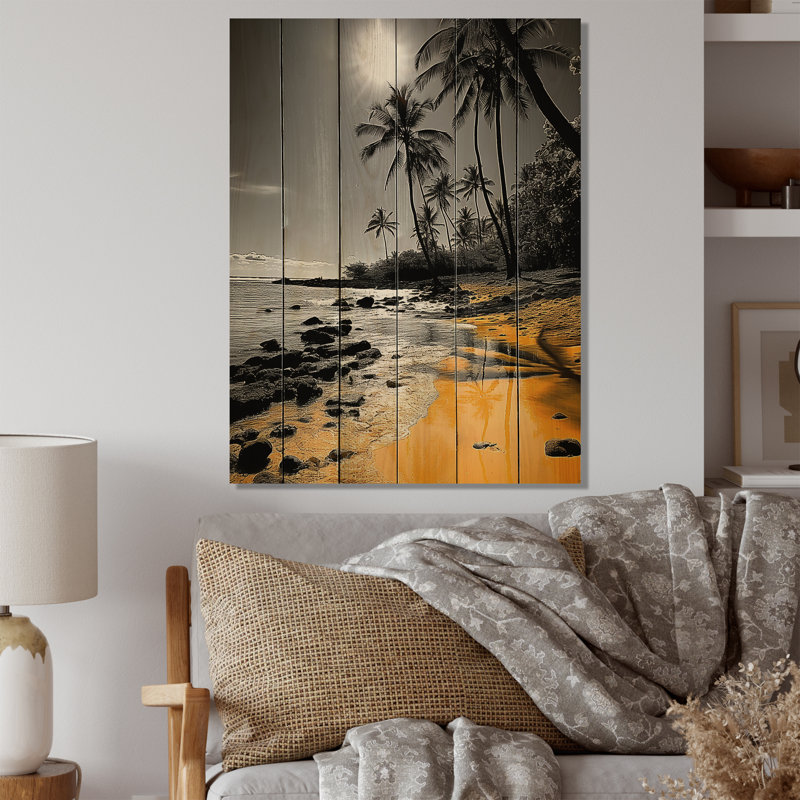 Hawaï, paradis tropical I sur bois, H 40 po x l 30 po x P 0,78 po