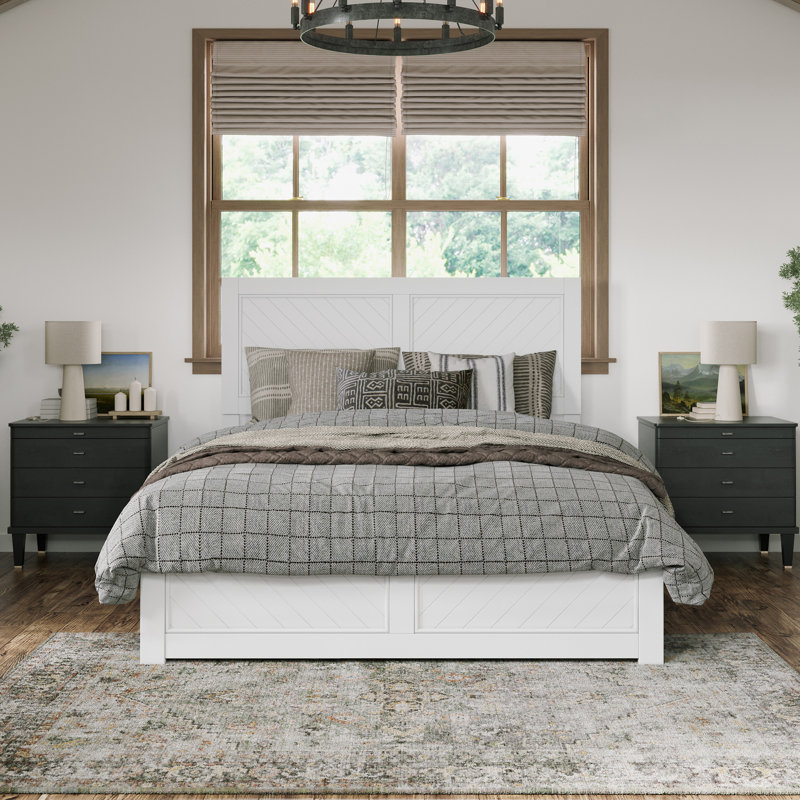  Base de lit Jeilynn, Blanc, Grand