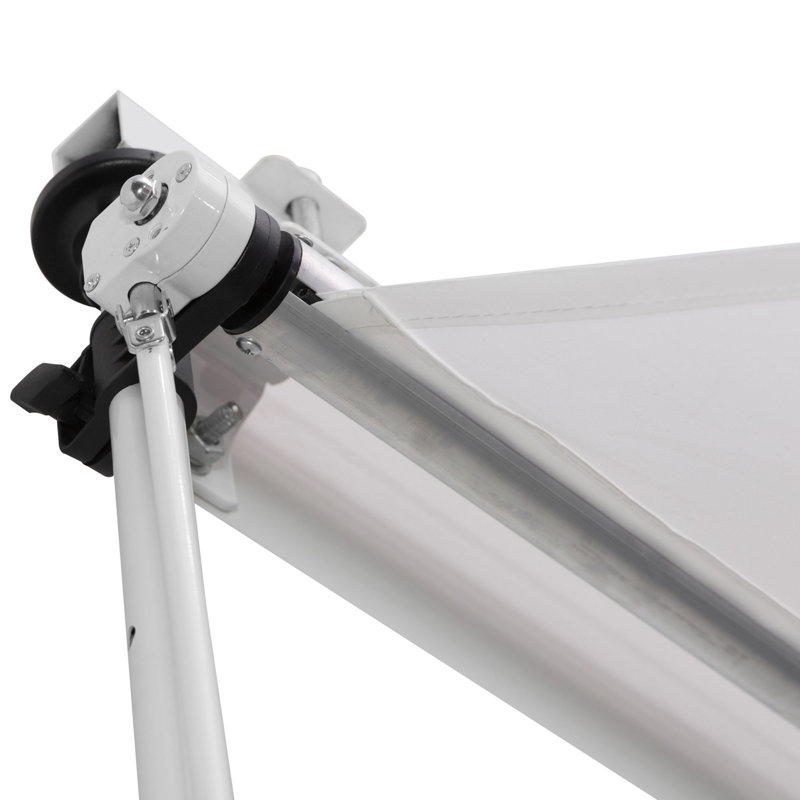 Auvent de patio manuel rétractable blanc, H 110,4 po x l 117,6 po x P 58,8 po