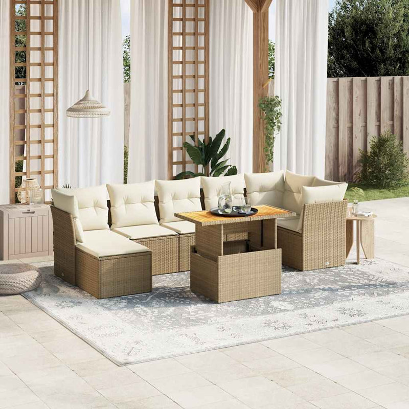 Ensemble de canapé de jardin Vidaxl beige