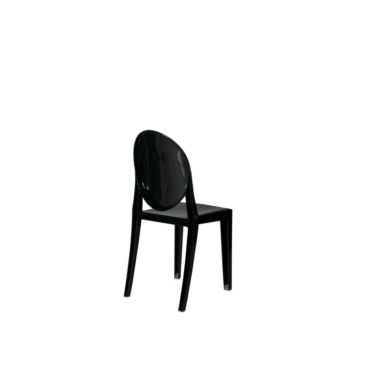 Chaise empilable sans accoudoirs Phantom, Noir