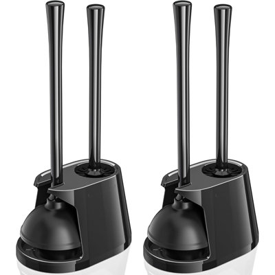 Toilet Plunger and Brush Set, 2 Pack Bowl Brush and Heavy Duty Toilet Plunger with Ventilated Holder -  Expeez, LS8GRZ