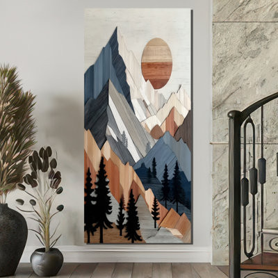Bold Mountains Landscape - Landscapes Canvas Art, Abstract Wall Art