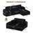 3 Piece Upholstered Modern Sectional Sofa With Pillow, No Assembly Required-478510559-489852864
