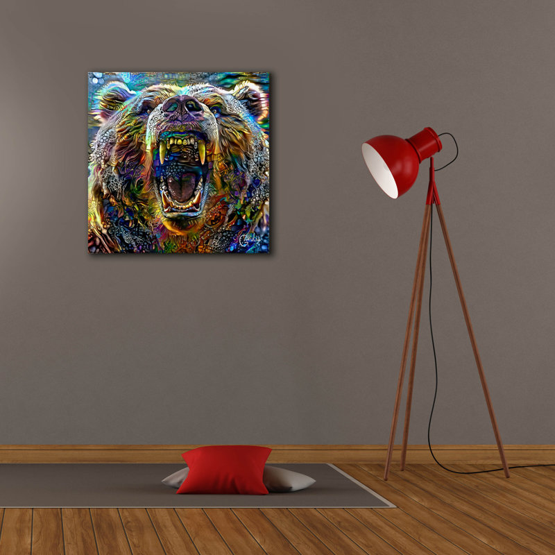 Toile épique «Bear» par Pierre Gavidia, épopée, 26 po x 26 po, H 26 po x l 26 po