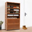 Armoire à chaussures rectangulaire autoportante en bambou à 10 couches avec portes-346620189