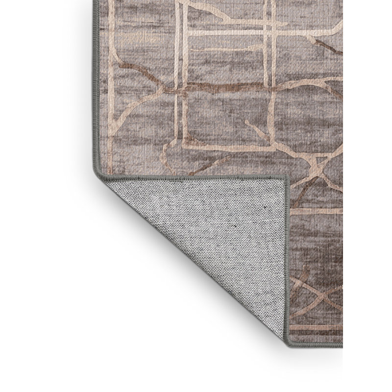 Machine Washable Gray Area Rug, Rectangle 2' x 3'