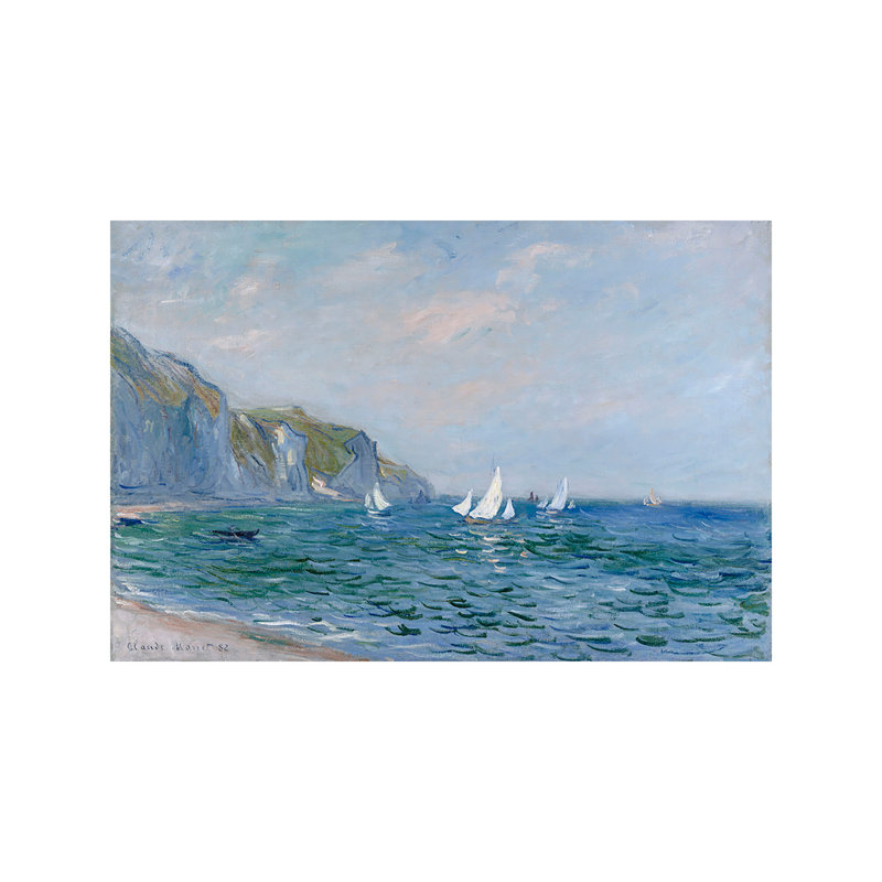 Cliffs And Sailboats At Pourville by Claude Monet - Print on Canvas, 66.04 cm H x 45.72 cm W x 1.91 cm D, No Frame