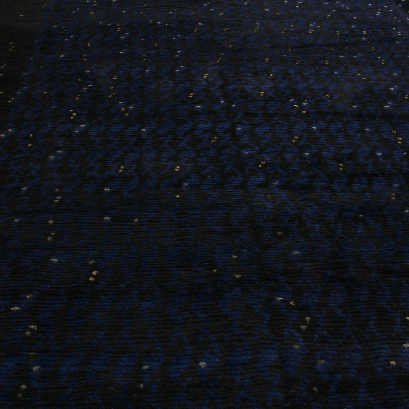 Rug & Kilim’S Scandinavian-Inspired Geometric Black And Blue Wool Rug, Rectangle 13' x 19'