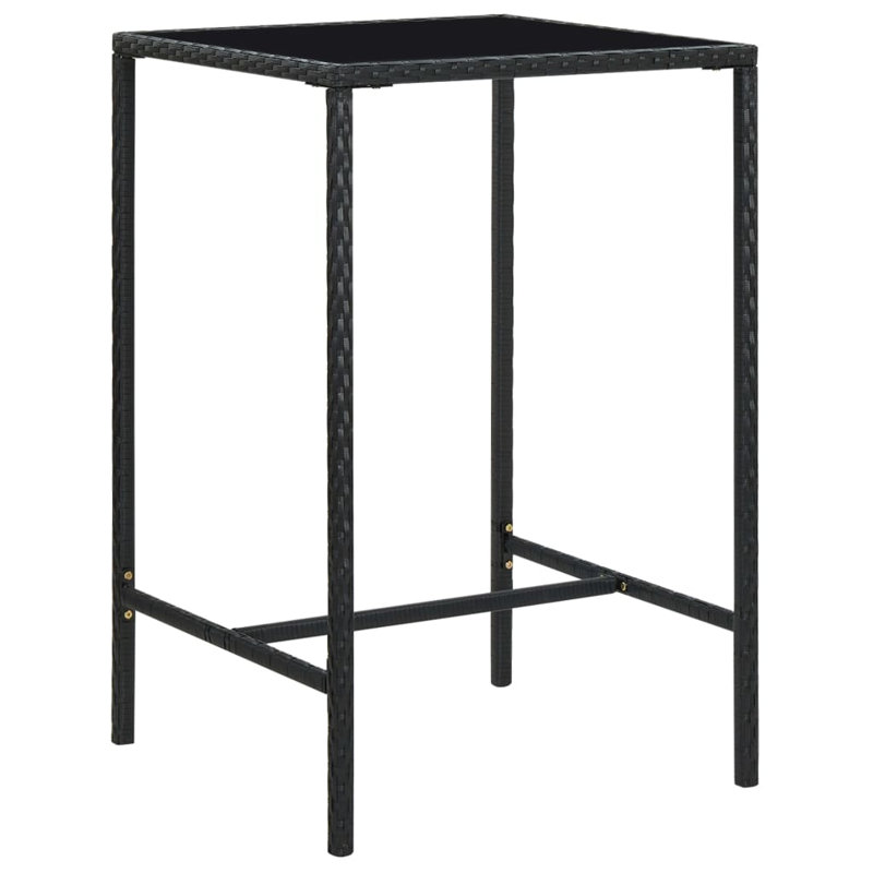 Evaleigh Square Outdoor Bar Table , 70cm cm W 70cm cm D, Black