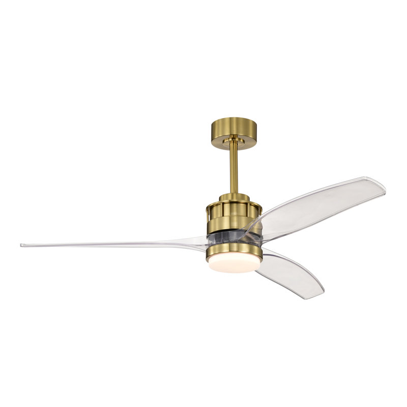 Murdo Sleek Modern 3-Blade Led Lighted Ceiling Fan With Remote, Gold