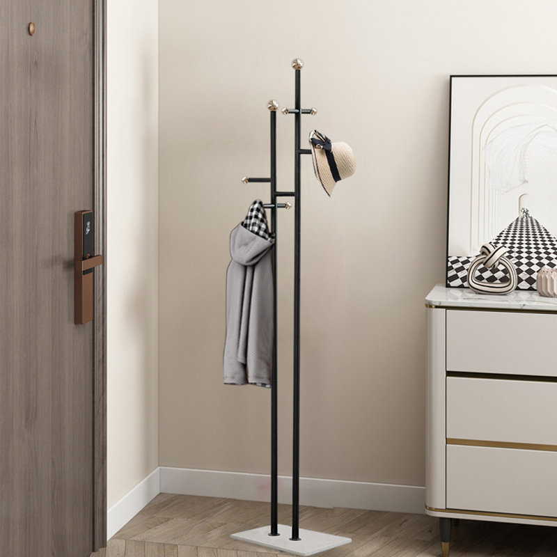Coat Rack Freestanding With Marble Base, Black