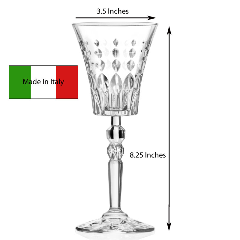 Lorren Home Trends Marilyn Set Of 6 Red Wine Goblets
