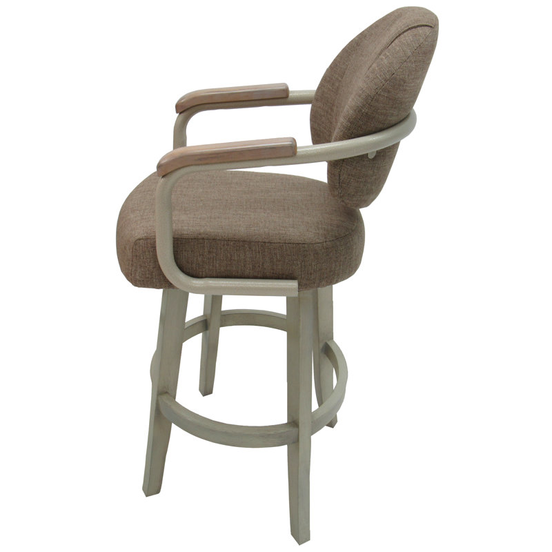 Comptoir pivotant, bar et très grand tabouret Koya, Beige, Beige océan, Très grand (siège d'une hauteur de 34 po)