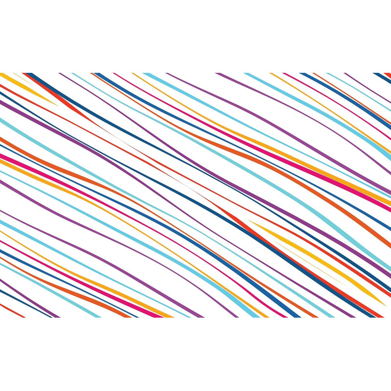 Murale pelez et collez de qualité supérieure - rayures diagonales colorées, L 96 po x l 120 po