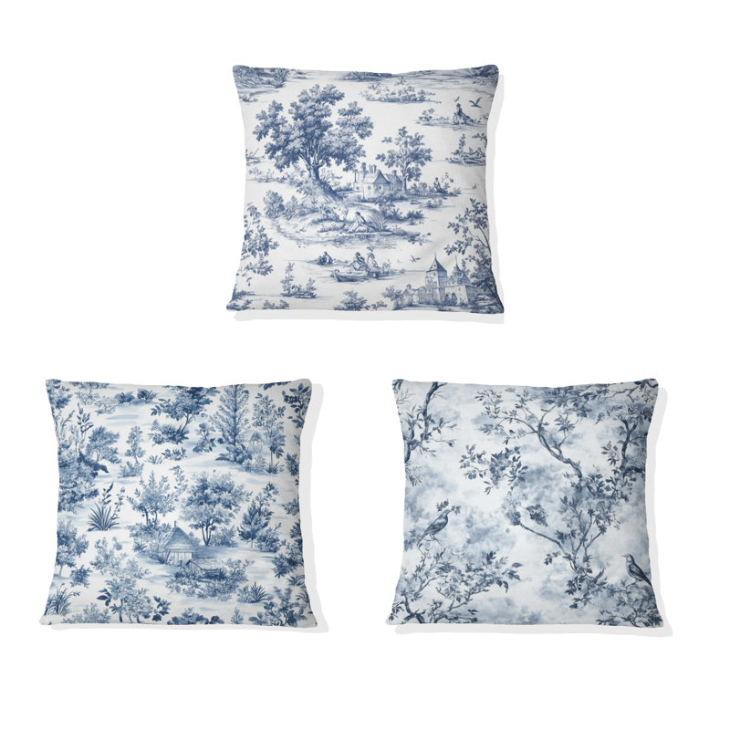 Ensemble de 3 coussins décoratifs French Country, H 16 po x l 16 po