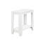 Table d'appoint transitionnelle blanche pour chambre à coucher, hauteur 56 cm, plateau en stratifié, rangement intégré pour salon, longueur 62 cm