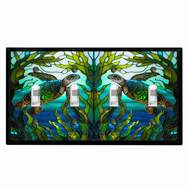 Landscape & Nature 4 - Gang Toggle Light Switch Standard Wall Plate