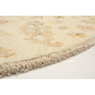 Tapis unique en laine noué à la main 4 pi One-of-a-Kind Philbert crème / beige