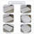 Grandeur 6-Piece Microfiber Bath Rug Set, Non-Slip Rubber Backing, Ultra-Absorbent, Machine Washable Bathroom Rugs for Shower, Tub, Toilet & Vanity, Quick-Dry Soft Plush Mats, White-688441587