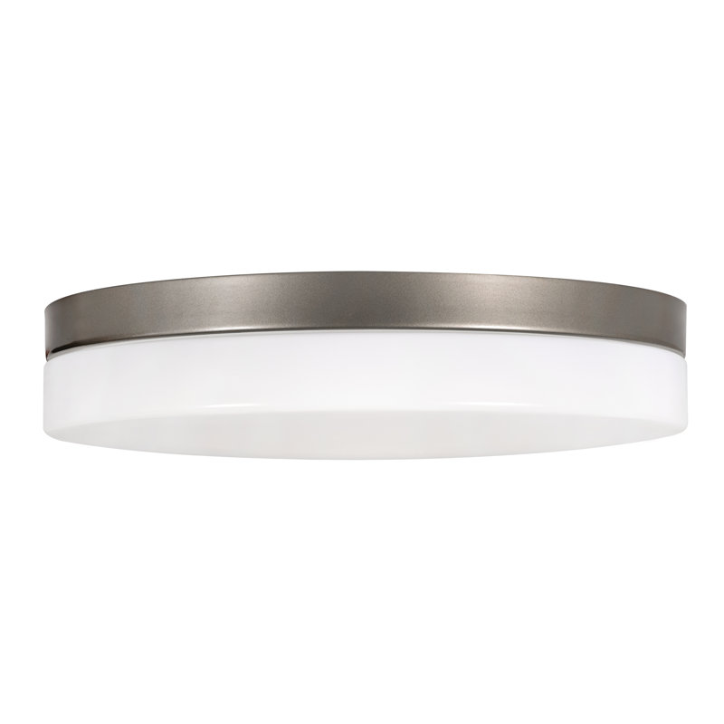 LED Flush Mount, Satin Nickel, 3" H x 19" W x 19" D