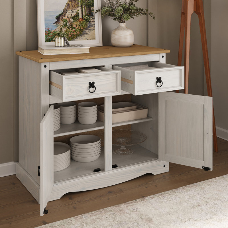 Likins 35.83'' Solid Wood Sideboard