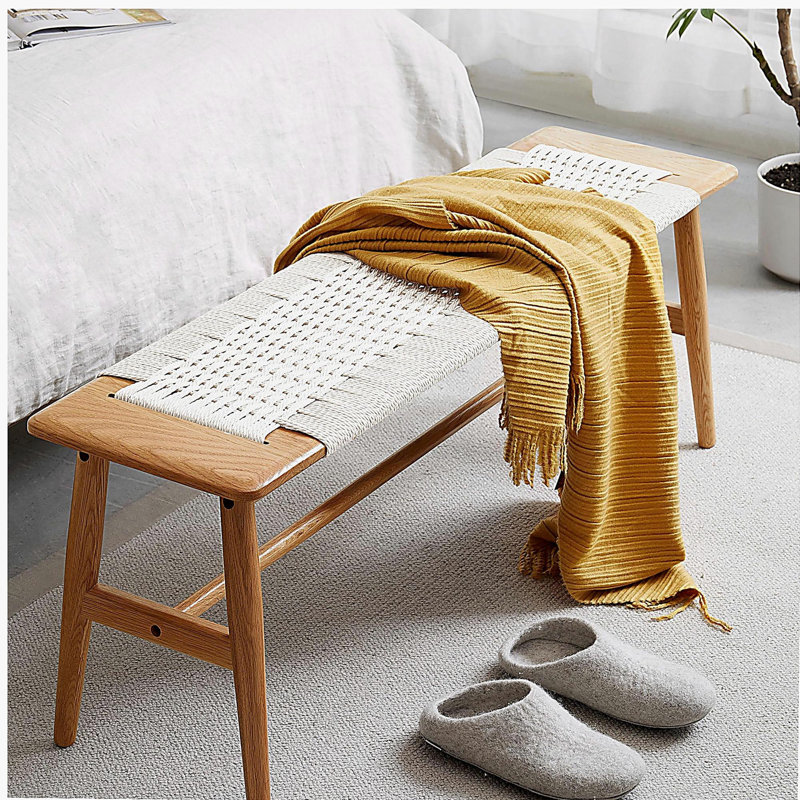 Ensemble de table et chaises design en chêne naturel, convenant à la salle à manger, à la chambre à coucher et à la salle de bain (blanc)