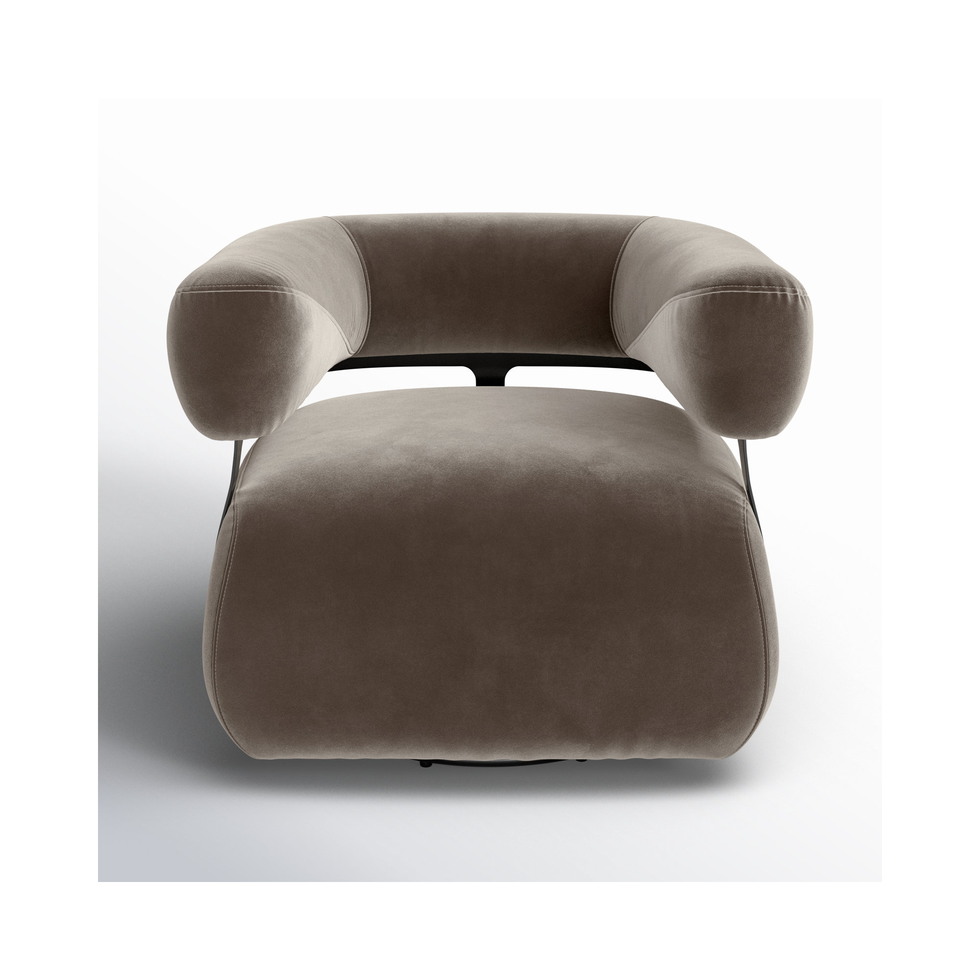 Lize Upholstered Swivel Barrel Chair, Surrey Fossil
