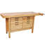 Établi en bois d'hévéa massif 62 1/2 po avec 8 tiroirs et étau intégré pour le travail du bois en atelier
