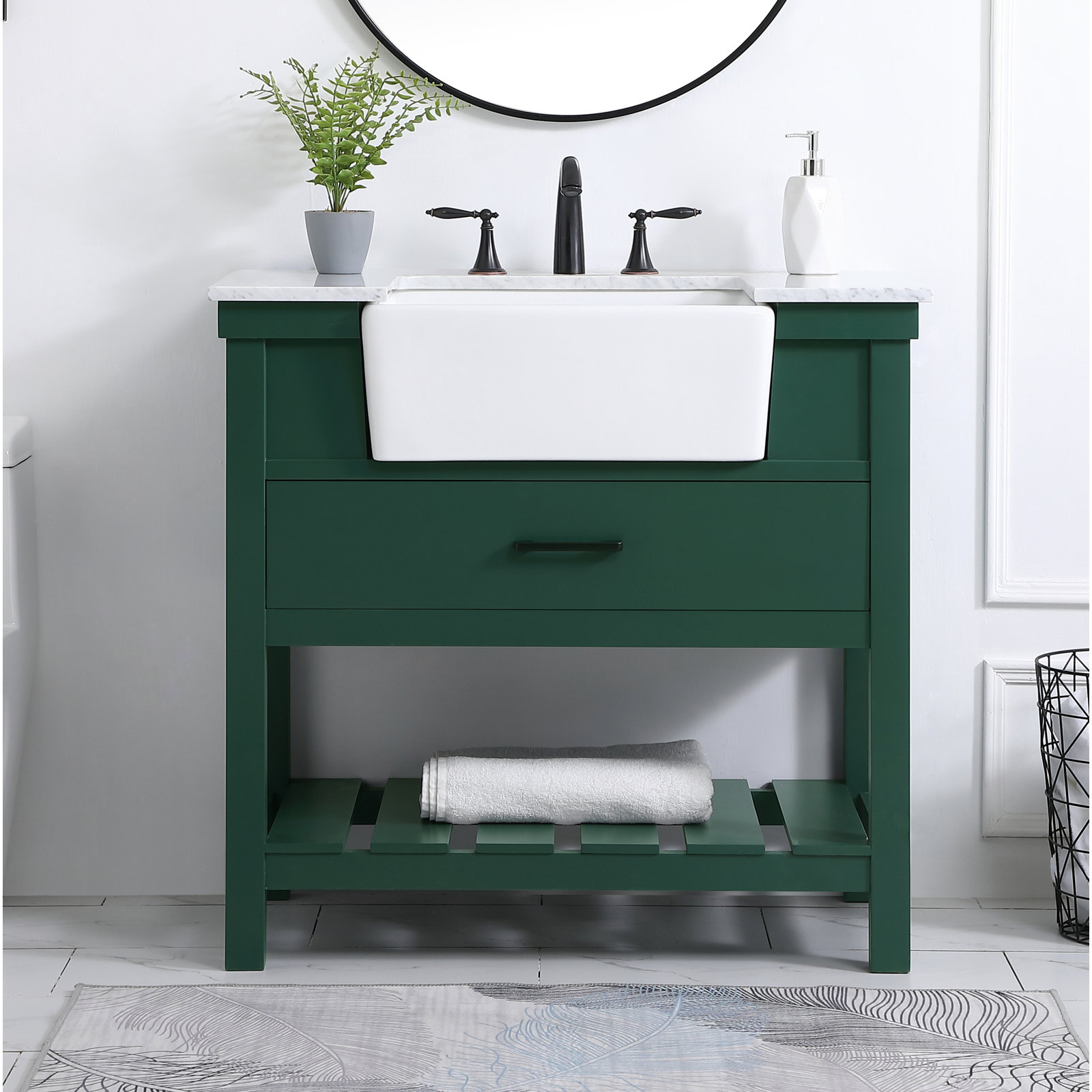 Pelaghia 36'' Single Bathroom Vanity, Green