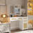 Makeup Vanity With Lights In 3 Colors & Openable Mirror, Vanity Desk With 4 Drawers & 1 Cabinets & Shelves, Vanity Table Rattan Vanity Dresser, For Bedroom-512324031