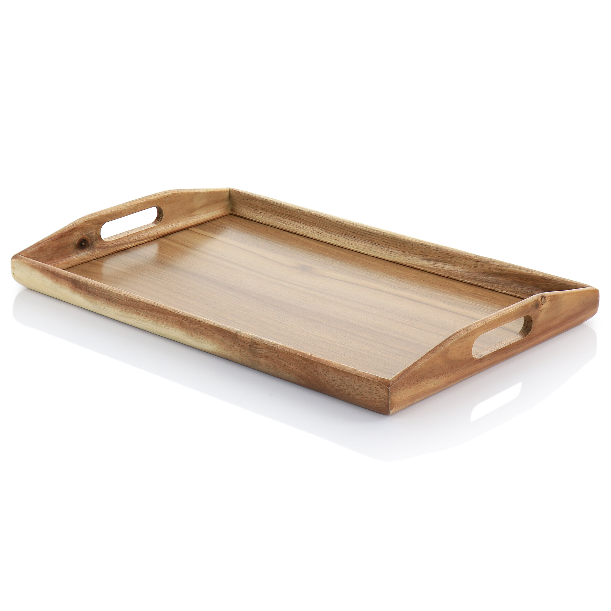 Martha Stewart Groveland Acacia Wood Tray With Handles & Reviews | Wayfair