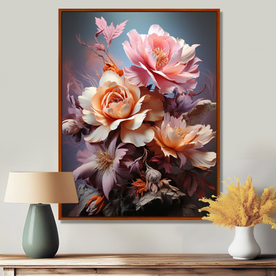 Pink And Orange Dahlia Retro Close-Up - Dahlia Wall Art