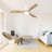 52 Inch Decorative Smart Ceiling Fan With 6 Speed Remote White 3 Solid Wood Blades Reversible DC Motor For Living Room-806664430-806664428