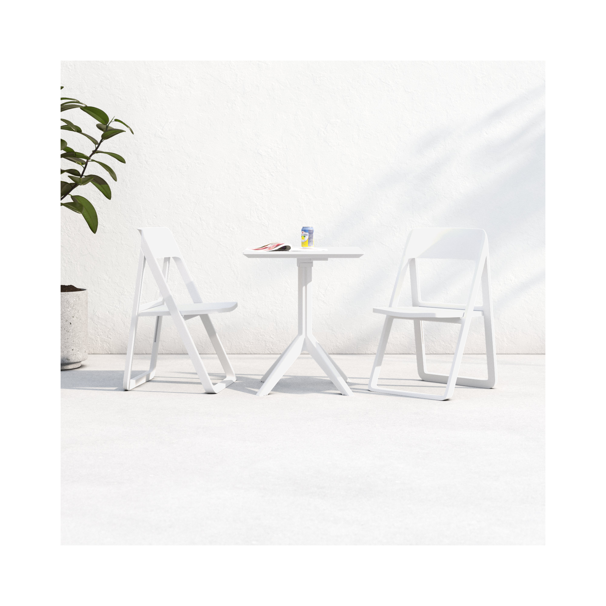 Farrah Square 2 - Person Bistro Set, White