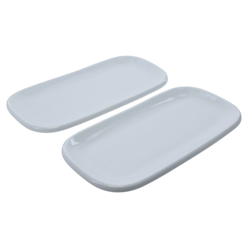 2-Piece, Impulse Rectangular Platter Set, 12.59", White