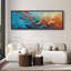 Banc de poissons en bleu et orange antique rétro-101185512-111696231