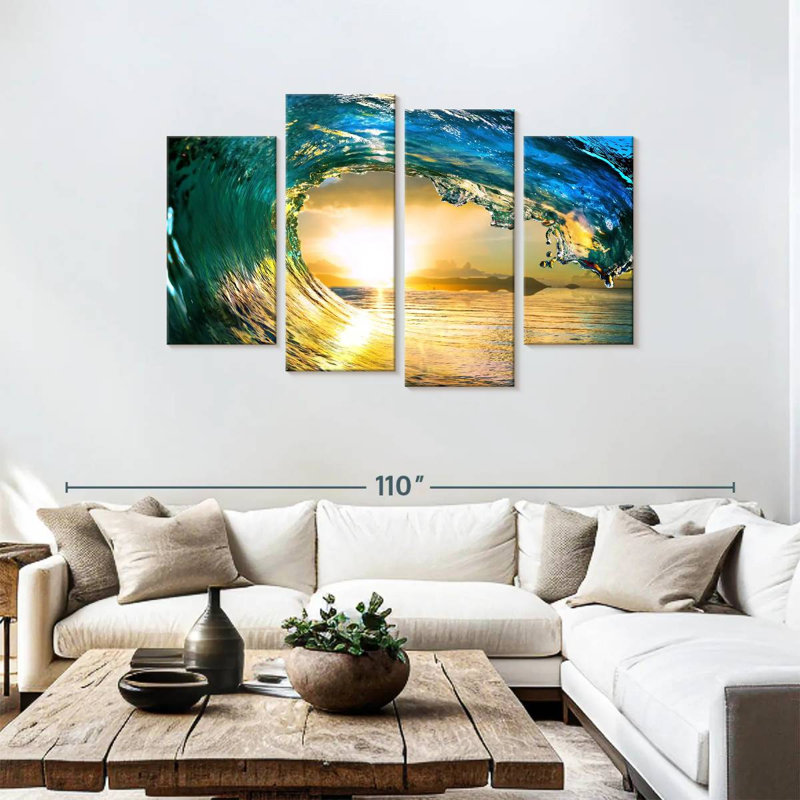 Gillard Sunset Ocean Wave, 48" H x 75" W
