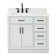 Jameal 36'' Solid Wood Single Bathroom Vanity with 0.75'' Carrara Marble Top, Left Offset Rectangular Sink