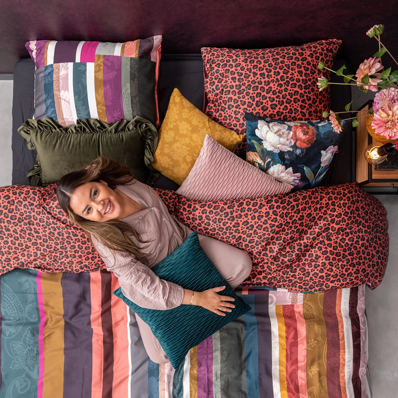 Purple/Brown/Gray Satin 200 TC, 135 x 200 cm  - 1 Pillowcase (80 x80 cm)