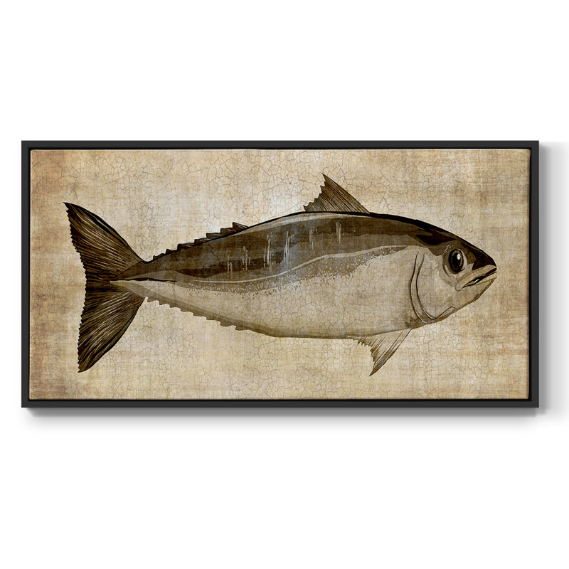 Big Catch I - Toile tendue avec châssis encadré - Prêt à accrocher, Noir, H 21 po x l 41 po