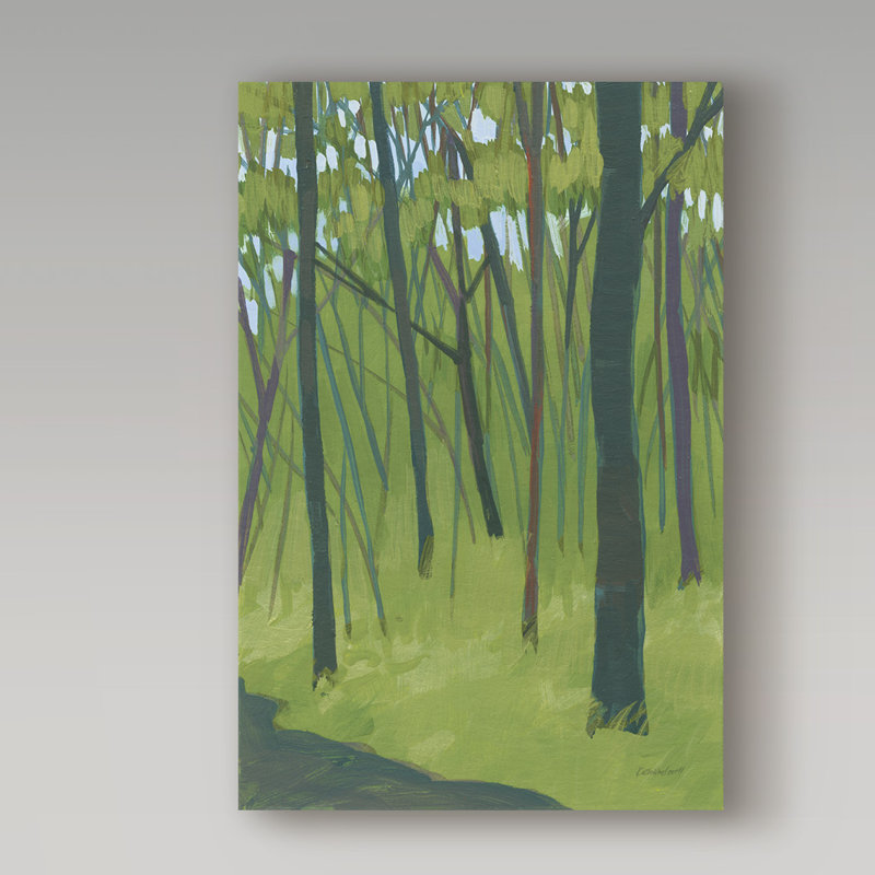 Gianara «Spring Woods Dark Green», reproduction de peinture acrylique sur toile tendue, H 19 po x l 12 po x P 2 po