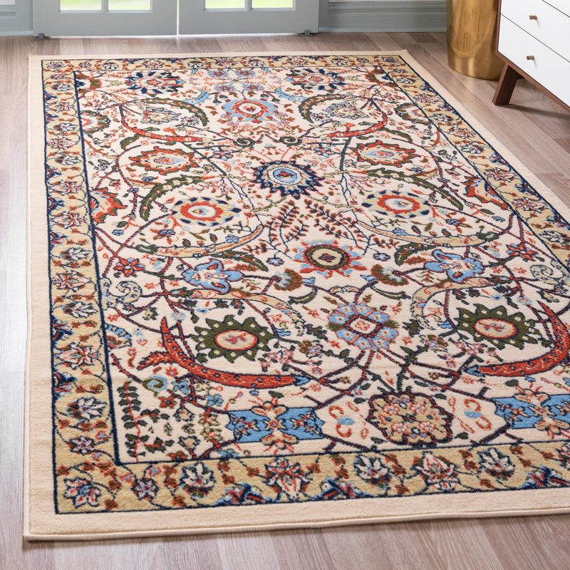 Riker Floral Indoor Rug, Rectangle 6'1" x 9'
