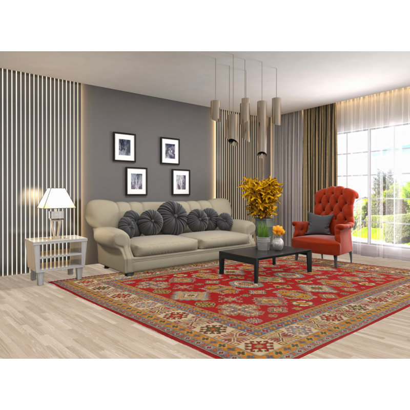 Tapis oriental géométrique Kazak 8