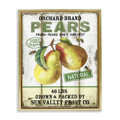  «Farm Orchard Pears», art mural encadré sur toile flottante par Creatif Belle