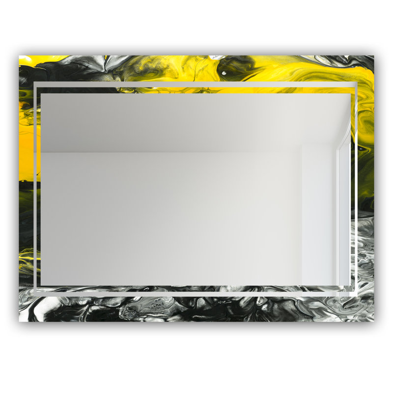 Glam Modern & Contemporary Vanity Mirror, 32" H x 24" W, Marbled 13