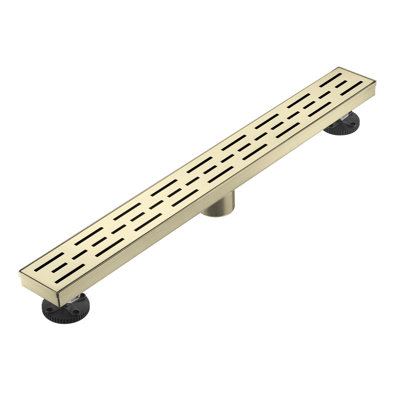 Majesta 28" Brushed Gold linear grid drain