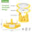 Tovolo Citrus Slicer and Wedger with Dual Stainless Steel Blades 8-Wedge 6-Slice, White and Yellow