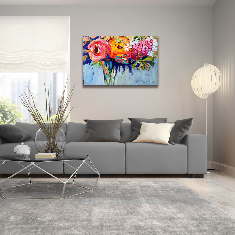 «Fleurs tropicales» par St. Hilaire Elizabeth, H 24 po x l 36 po x P 0,2 po